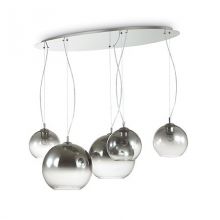 Discovery Fade lampa wisząca 5x60W E27 230V chrom przydymiony